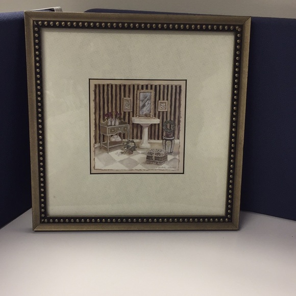 Bed Bath & Beyond Wall Decor Bed Bath Beyond 3 Bath Pictures Framed Wall Decor Poshmark